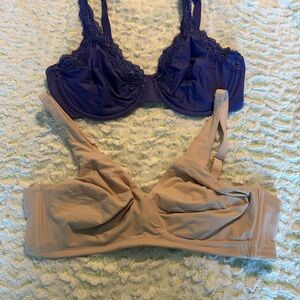 Wacoal Deep Blue and Beige Bras